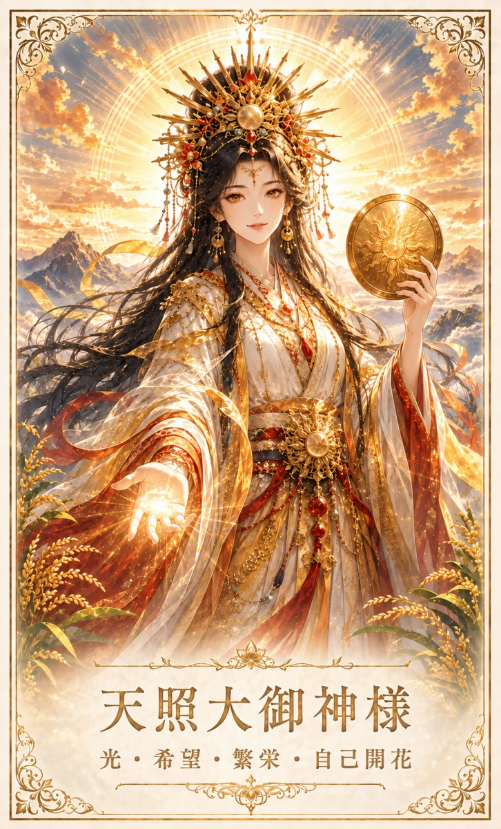 天照大御神様 お守りカード 表面