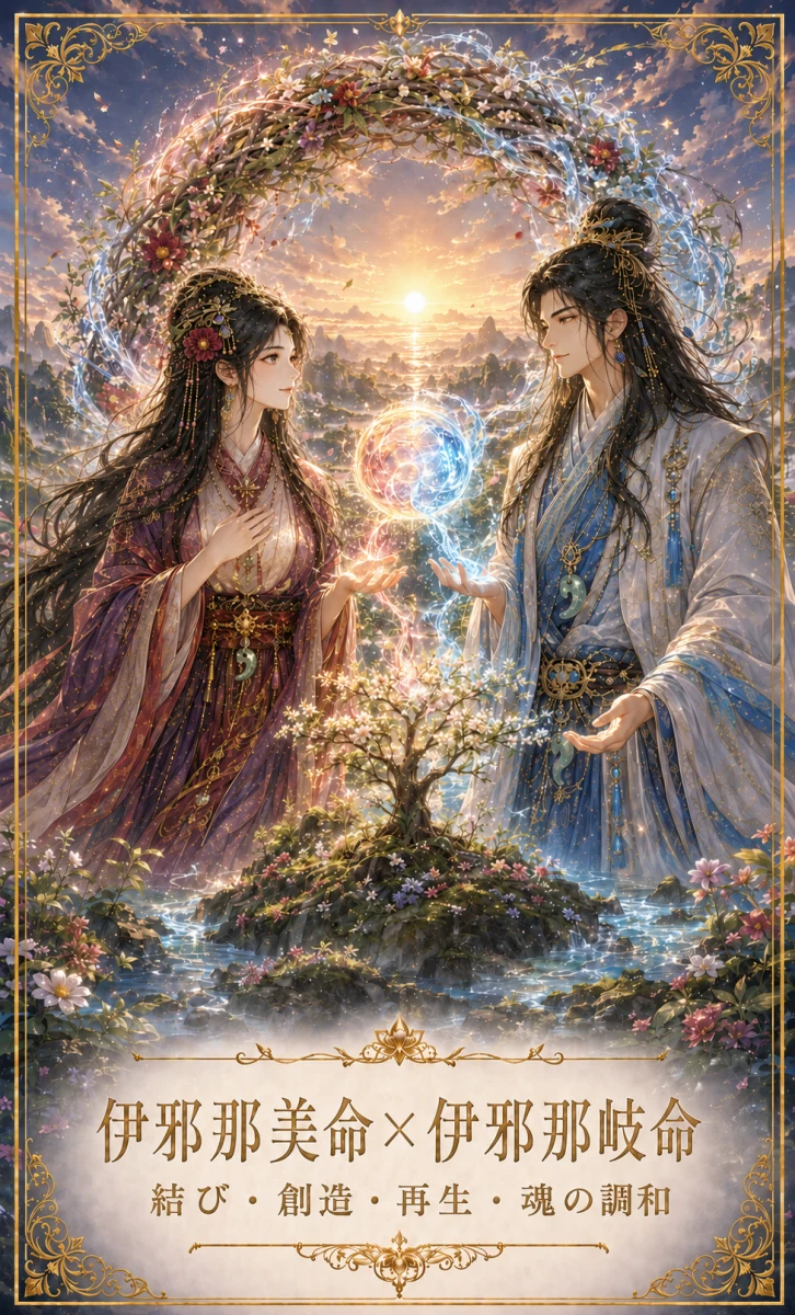 伊邪那美命 × 伊邪那岐命 お守りカード 表面