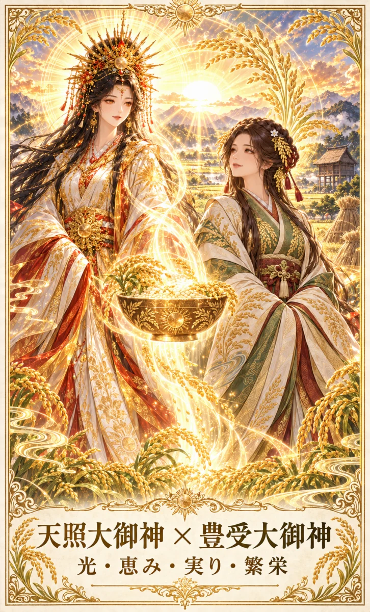 天照大御神 × 豊受大御神 お守りカード 表面