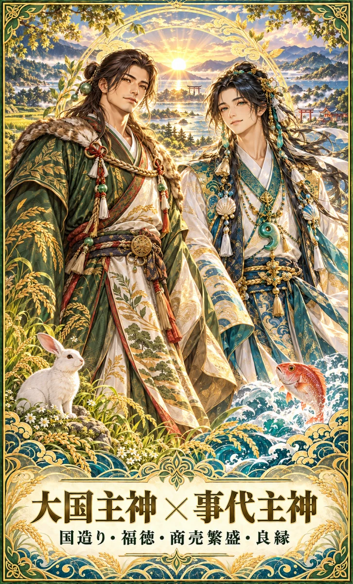 大国主神 × 事代主神 お守りカード 表面